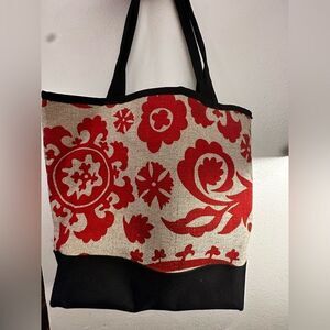 SALLY Spicer of San Francisco woven canvas XL tote